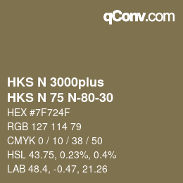 Code couleur: HKS N 3000plus - HKS N 75 N-80-30 | qconv.com