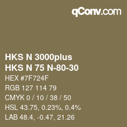 颜色代码: HKS N 3000plus - HKS N 75 N-80-30 | qconv.com