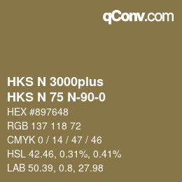 Color code: HKS N 3000plus - HKS N 75 N-90-0 | qconv.com