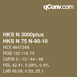 颜色代码: HKS N 3000plus - HKS N 75 N-90-10 | qconv.com