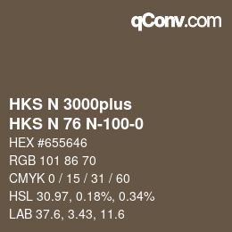 Farbcode: HKS N 3000plus - HKS N 76 N-100-0 | qconv.com