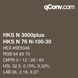 Farbcode: HKS N 3000plus - HKS N 76 N-100-30 | qconv.com