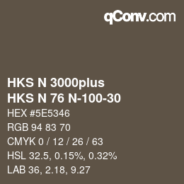 カラーコード: HKS N 3000plus - HKS N 76 N-100-30 | qconv.com