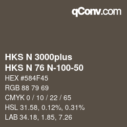 Color code: HKS N 3000plus - HKS N 76 N-100-50 | qconv.com
