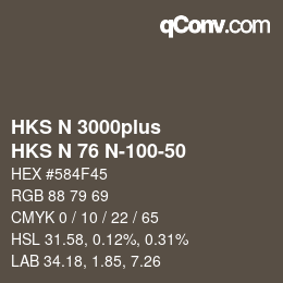 Code couleur: HKS N 3000plus - HKS N 76 N-100-50 | qconv.com