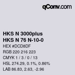 Code couleur: HKS N 3000plus - HKS N 76 N-10-0 | qconv.com