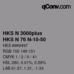 Color code: HKS N 3000plus - HKS N 76 N-10-50 | qconv.com
