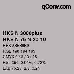 Color code: HKS N 3000plus - HKS N 76 N-20-10 | qconv.com