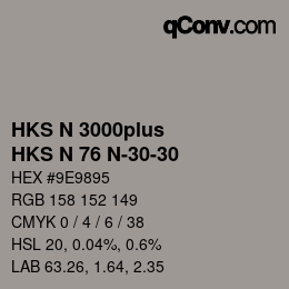 Color code: HKS N 3000plus - HKS N 76 N-30-30 | qconv.com