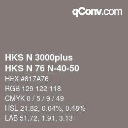 Farbcode: HKS N 3000plus - HKS N 76 N-40-50 | qconv.com
