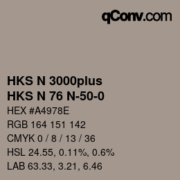 Farbcode: HKS N 3000plus - HKS N 76 N-50-0 | qconv.com
