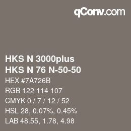 カラーコード: HKS N 3000plus - HKS N 76 N-50-50 | qconv.com
