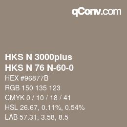 Código de color: HKS N 3000plus - HKS N 76 N-60-0 | qconv.com