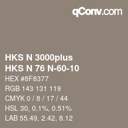 Código de color: HKS N 3000plus - HKS N 76 N-60-10 | qconv.com