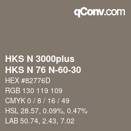 Código de color: HKS N 3000plus - HKS N 76 N-60-30 | qconv.com