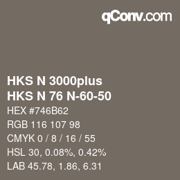 Color code: HKS N 3000plus - HKS N 76 N-60-50 | qconv.com