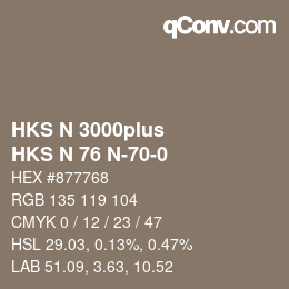 Farbcode: HKS N 3000plus - HKS N 76 N-70-0 | qconv.com