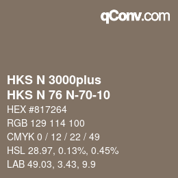 Farbcode: HKS N 3000plus - HKS N 76 N-70-10 | qconv.com