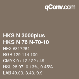 Código de color: HKS N 3000plus - HKS N 76 N-70-10 | qconv.com