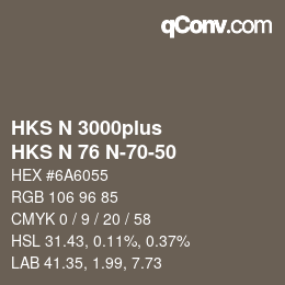 Código de color: HKS N 3000plus - HKS N 76 N-70-50 | qconv.com