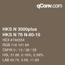 Color code: HKS N 3000plus - HKS N 76 N-80-10 | qconv.com