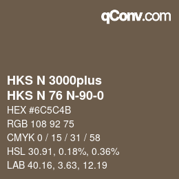カラーコード: HKS N 3000plus - HKS N 76 N-90-0 | qconv.com