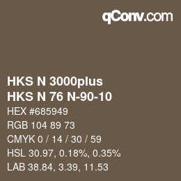 Color code: HKS N 3000plus - HKS N 76 N-90-10 | qconv.com