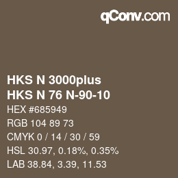 カラーコード: HKS N 3000plus - HKS N 76 N-90-10 | qconv.com