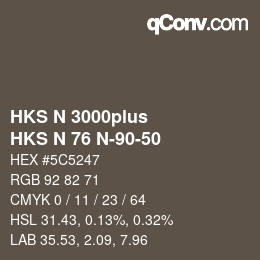 カラーコード: HKS N 3000plus - HKS N 76 N-90-50 | qconv.com