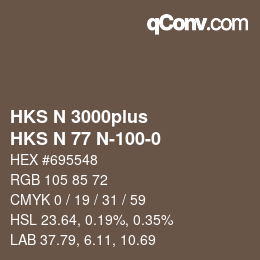 Code couleur: HKS N 3000plus - HKS N 77 N-100-0 | qconv.com