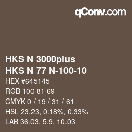 Color code: HKS N 3000plus - HKS N 77 N-100-10 | qconv.com