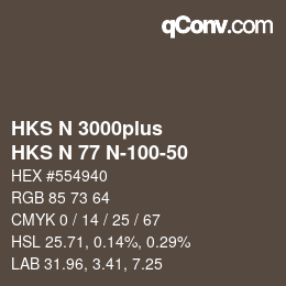 Color code: HKS N 3000plus - HKS N 77 N-100-50 | qconv.com