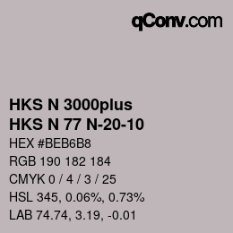 Código de color: HKS N 3000plus - HKS N 77 N-20-10 | qconv.com