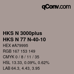 Color code: HKS N 3000plus - HKS N 77 N-40-10 | qconv.com