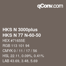 Color code: HKS N 3000plus - HKS N 77 N-60-50 | qconv.com