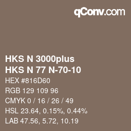 カラーコード: HKS N 3000plus - HKS N 77 N-70-10 | qconv.com