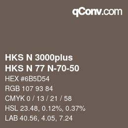 Code couleur: HKS N 3000plus - HKS N 77 N-70-50 | qconv.com