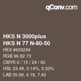 颜色代码: HKS N 3000plus - HKS N 77 N-80-50 | qconv.com