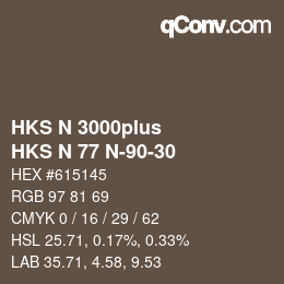 カラーコード: HKS N 3000plus - HKS N 77 N-90-30 | qconv.com