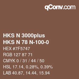 Farbcode: HKS N 3000plus - HKS N 78 N-100-0 | qconv.com