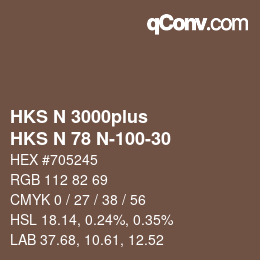 Farbcode: HKS N 3000plus - HKS N 78 N-100-30 | qconv.com