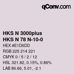 Color code: HKS N 3000plus - HKS N 78 N-10-0 | qconv.com