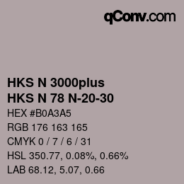 Código de color: HKS N 3000plus - HKS N 78 N-20-30 | qconv.com