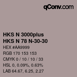 Color code: HKS N 3000plus - HKS N 78 N-30-30 | qconv.com