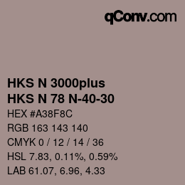 Code couleur: HKS N 3000plus - HKS N 78 N-40-30 | qconv.com