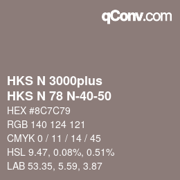 Farbcode: HKS N 3000plus - HKS N 78 N-40-50 | qconv.com