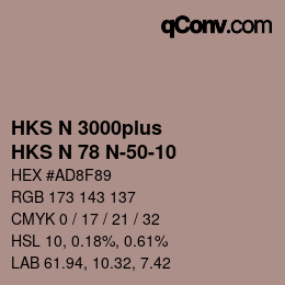 Código de color: HKS N 3000plus - HKS N 78 N-50-10 | qconv.com