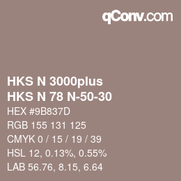 Color code: HKS N 3000plus - HKS N 78 N-50-30 | qconv.com
