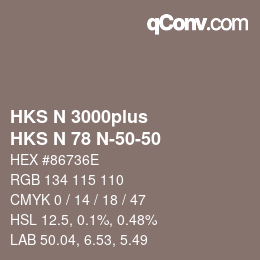 Color code: HKS N 3000plus - HKS N 78 N-50-50 | qconv.com