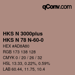 Code couleur: HKS N 3000plus - HKS N 78 N-60-0 | qconv.com